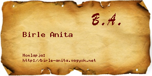 Birle Anita névjegykártya